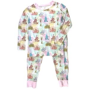 Judy Rue Girls 4T Bamboo Castle 2pc Pajama Set Long Sleeve Soft Viscose Toddler